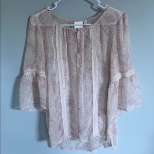 Lauren Conrad sheer lace blouse